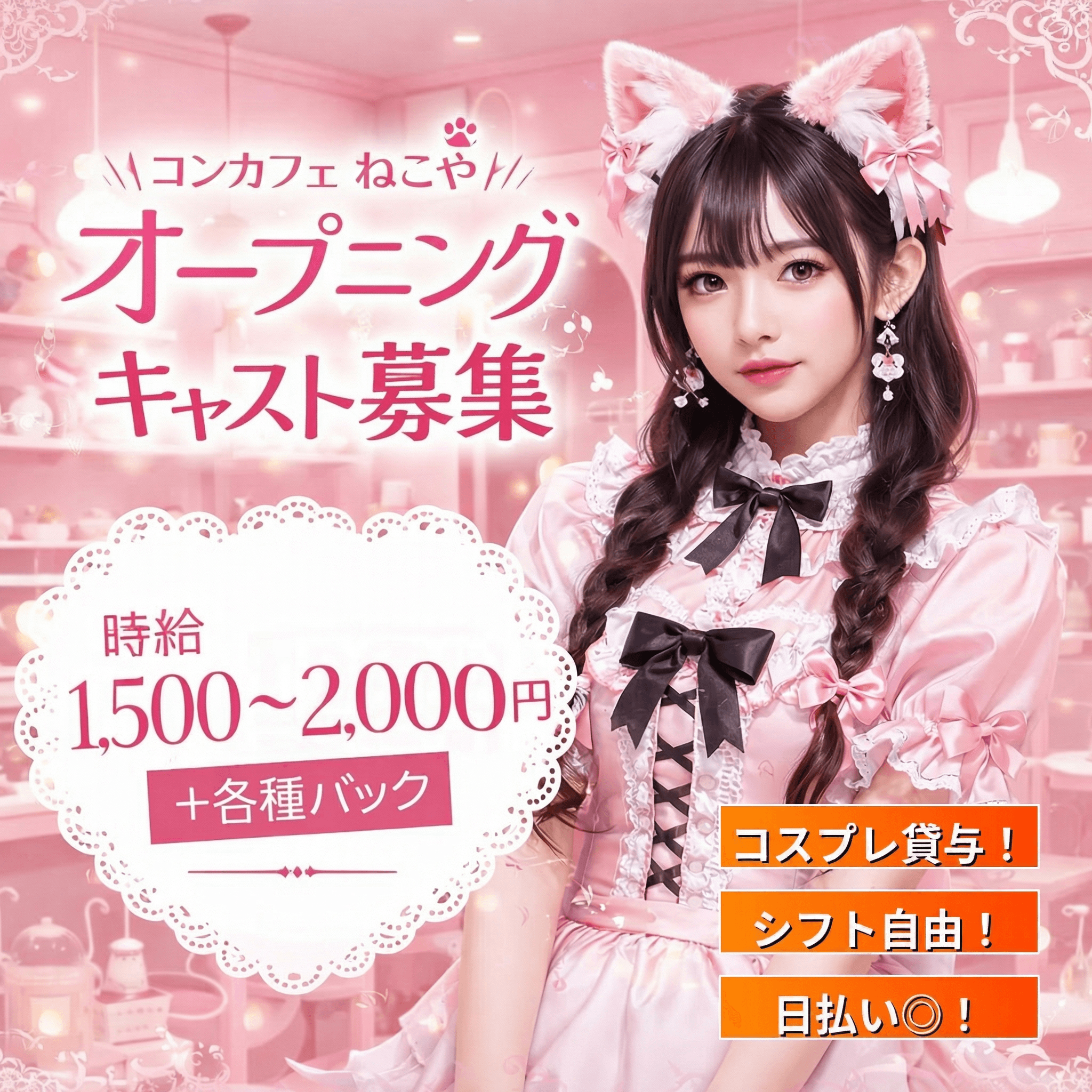 【難波】NEKO CAFE ねこや｜ネコ耳つけてゆるかわ接客♪